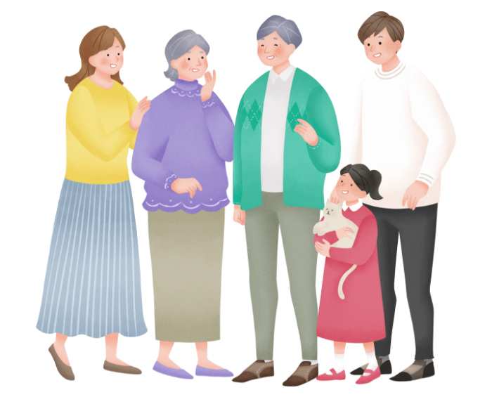 多発性骨髄腫患者さんと、患者さんを囲むご家族